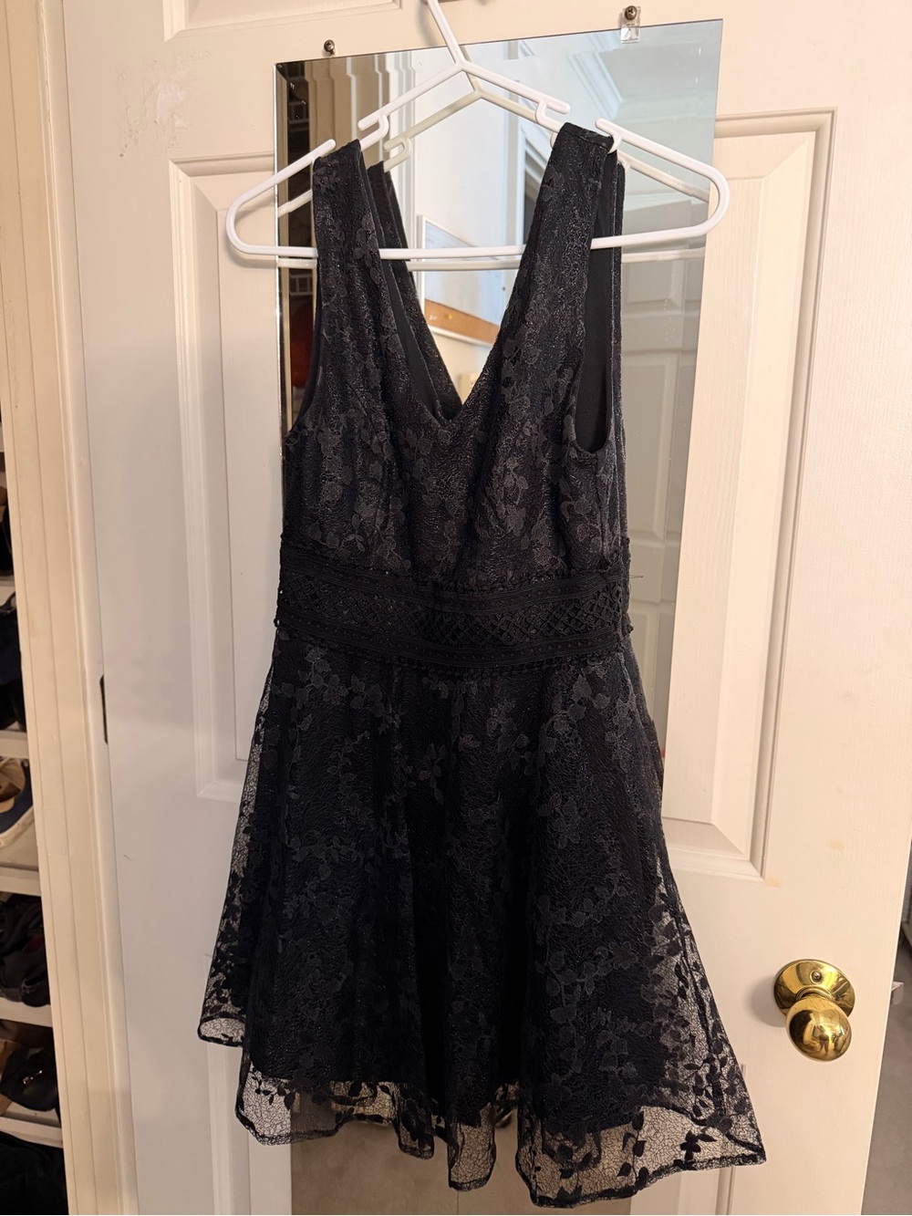Altar'd State Black Lace V-Neck Mini Dress